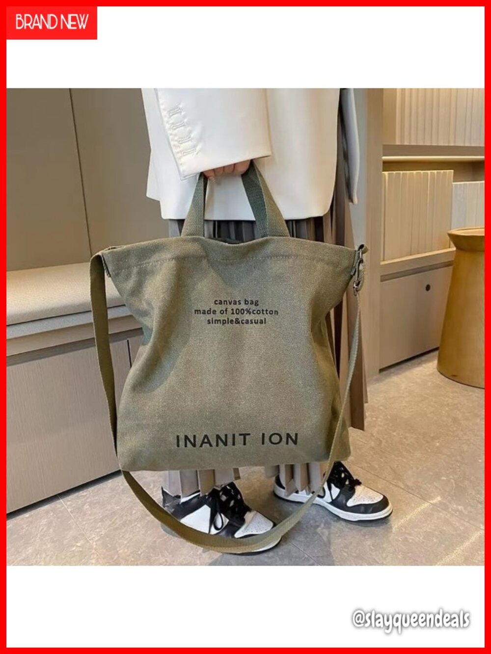 Canvas Messenger Bag Thickened Large Capacity Tote 60x43cm